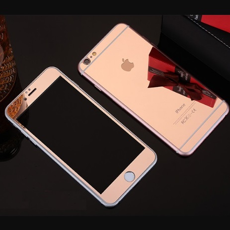 complications Airlines meet Folie Sticla iPhone 6S iPhone 6 Set 2 Buc Fata si Spate Mirror Auriu Roz  Rose Gold Protectie Antisoc Tempered Glass - HuseColorate.ro