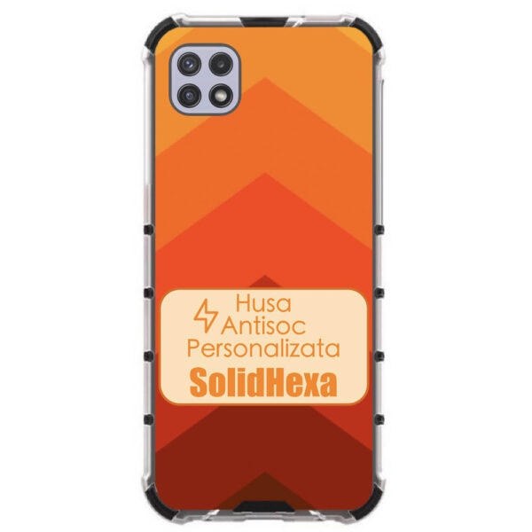 Husa Personalizata Samsung Galaxy A22 5G Silicon si Policarbonat Antisoc SolidHexa